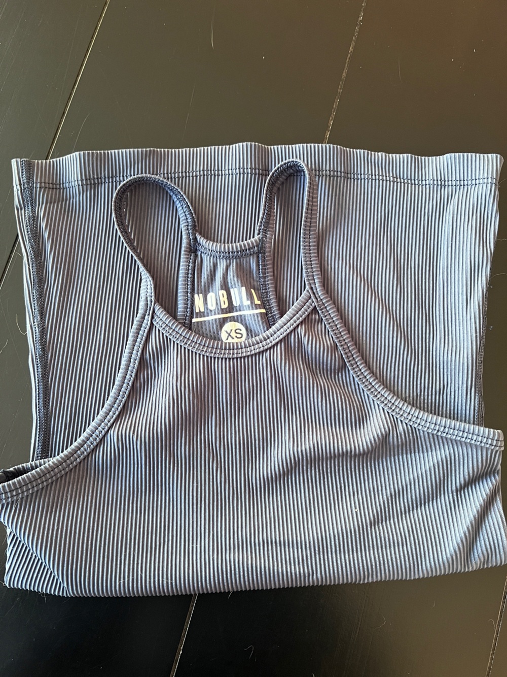 NOBULL Women's Ribbed Racerback Tank Top in Light Blue